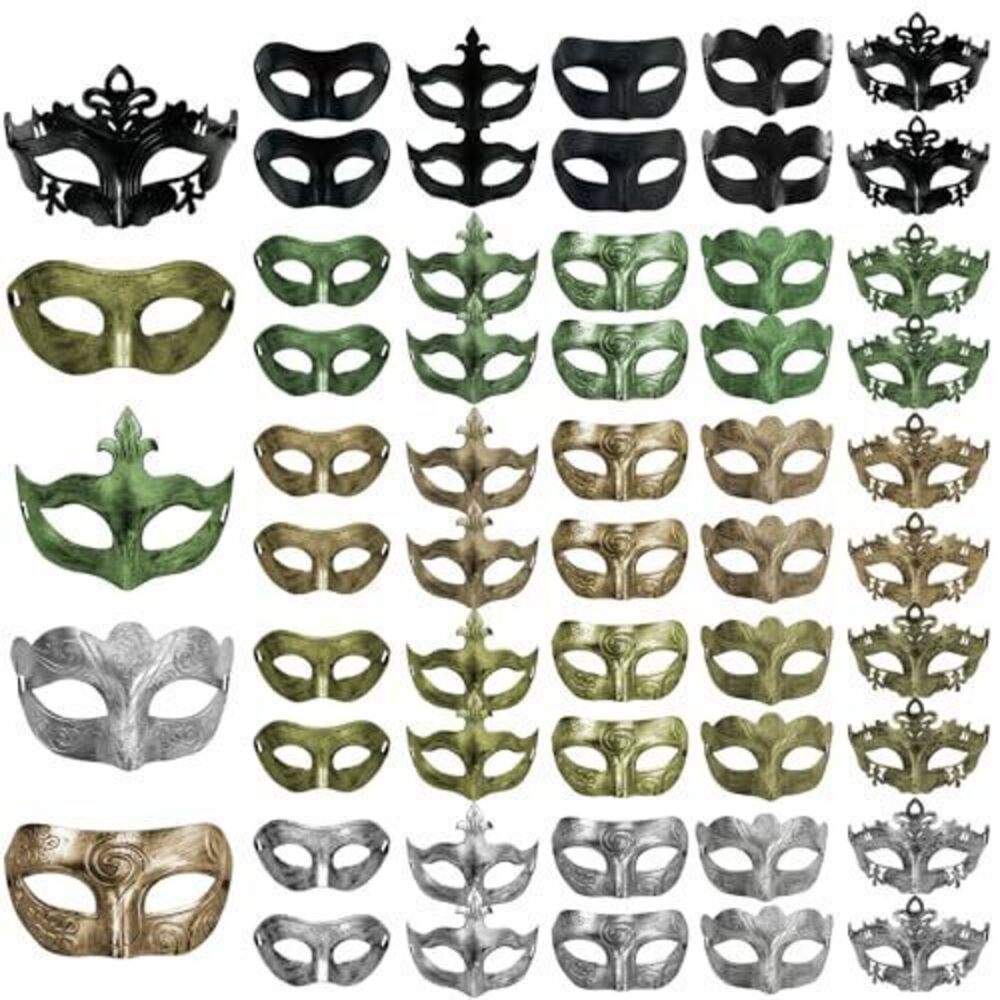 2122 50 Pcs Masquerade Masks Vintage Antique Mask Venetian Party Masks